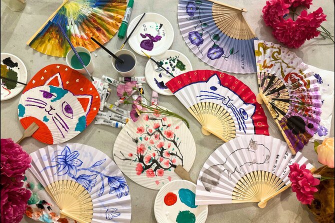 Japanese Fan Painting Workshop ~ in a Tokyo Flower Shop - Whats Included in the Experience